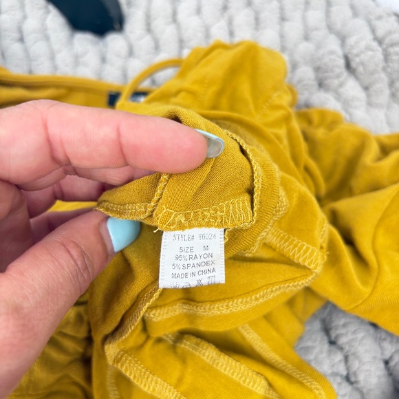 Fashion Nova | Mustard Yellow Ruffle Long Sleeve Tie-Front Top/Cardigan Medium - Picture 10 of 10